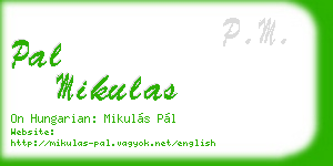 pal mikulas business card